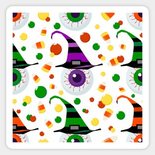 Eyes with hat in candyland on white Sticker